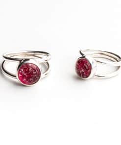 Memorial Rings - Sterling Silver - Split Band - pink