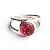 Split Band Ring - Sterling Silver - Pink