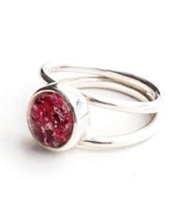 Split Band Ring - Sterling Silver - Pink