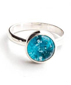 Straight Band Ring - Sterling Silver - Sky Blue