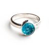 Straight Band Ring - Sterling Silver - Sky Blue