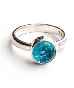 Straight Band Ring - Sterling Silver - Sky Blue