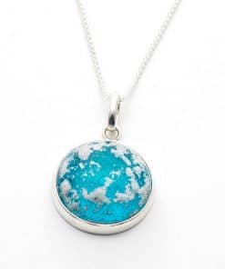 Memorial Pendant - Sterling Silver - Sky Blue