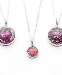 Memorial Pendants Sterling Silver - 26mm - Amethyst - 15mm - Pink