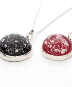 Memorial Pendants - Sterling Silver - Black and Red