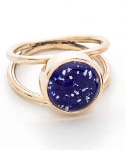 Split Band Ring - 9ct Gold - Cobalt Blue