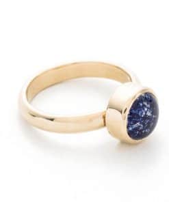 Straight Band Ring - 9ct Gold - Cobalt Blue